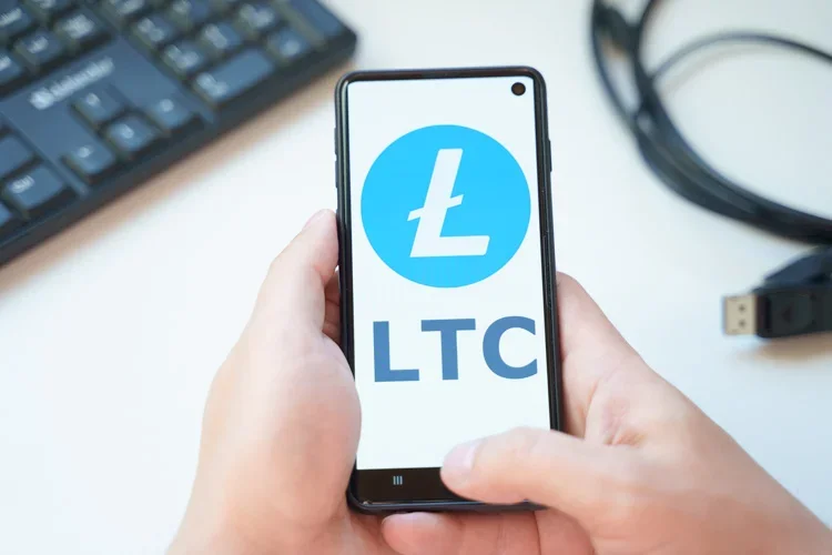 Монета LTC открыта на телефоне и готова к транзакции.