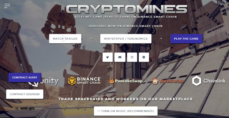Официальный сайт игры Cryptomines.