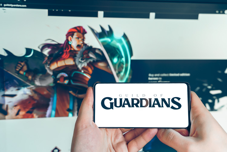Игра Guild of Guardians открыта на мониторе и смартфоне.