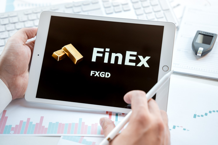 Фонд золота FinEx FXGD открыт на экране.